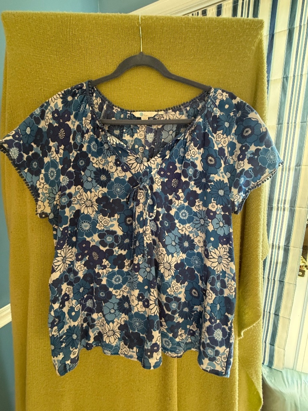 Boden short sleeve peasant shirt - Size 14